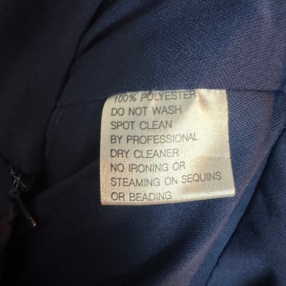 NWOT IEENA for Mac Duggal BOW ONE SHOULDER NAVY BLUE A-LINE FORMAL GOWN SZ 16 - Picture 12 of 12